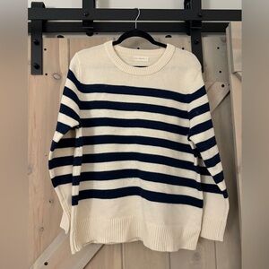 By Together Women's Striped Sweater - Navy and Cream